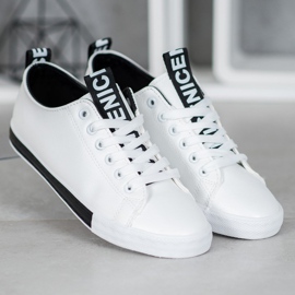 SHELOVET Sneakers mit Öko-Leder Nice weiß 1