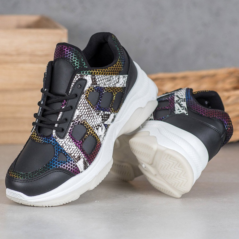 Bona Sneaker mit bunten Einsätzen schwarz mehrfarbig 2