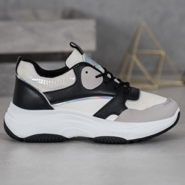 Ideal Shoes Lässige Plateau-Sneakers schwarz mehrfarbig gelb 1