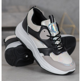 Ideal Shoes Lässige Plateau-Sneakers schwarz mehrfarbig gelb 2