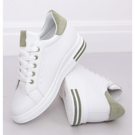 Weiße Damen Sneakers L8035 Grün 2