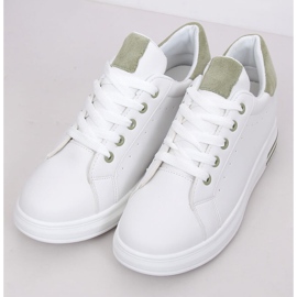 Weiße Damen Sneakers L8035 Grün 1