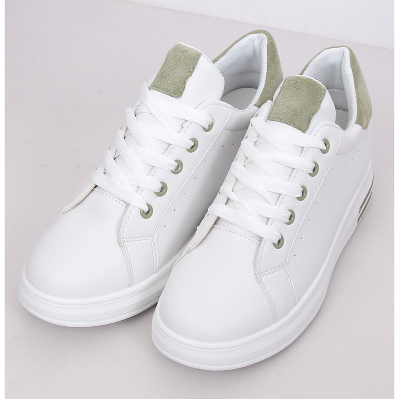 Weiße Damen Sneakers L8035 Grün 1