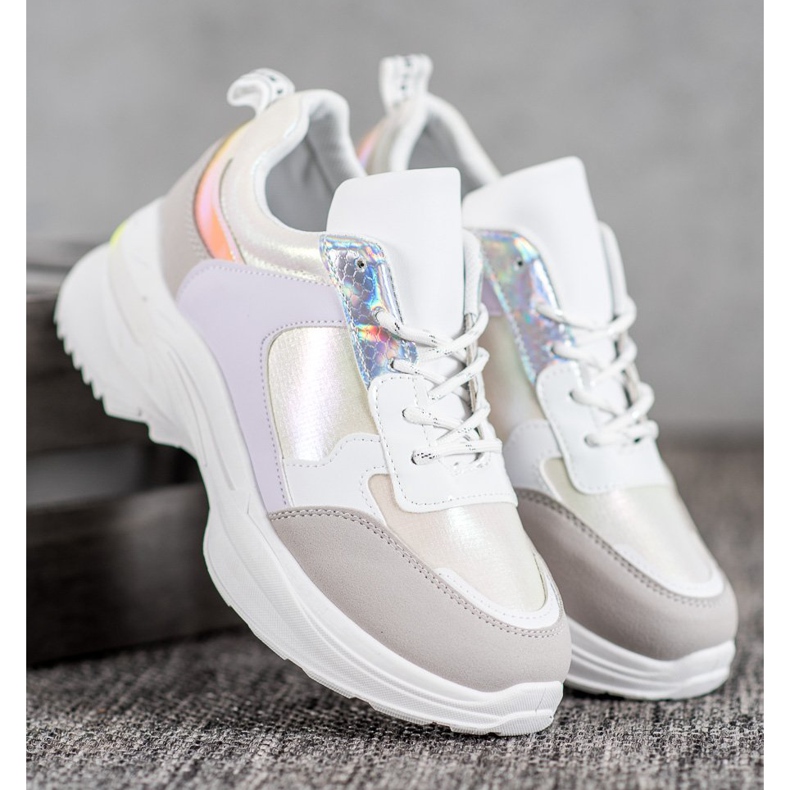 SHELOVET Bequeme Sneaker auf der Plattform weiß mehrfarbig 1