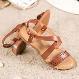 Small Swan Braune Sandalen mit Öko-Leder 1