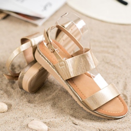 Small Swan Glänzende goldene Sandalen 1