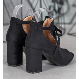 Gebundene VINCEZA Stiefel mit offener Spitze schwarz 1