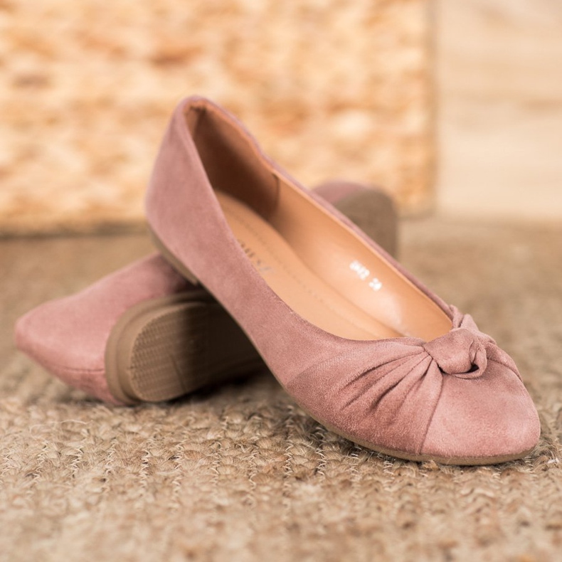 Clowse Bequeme Ballerinas aus Wildleder rosa 2