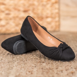 Clowse Bequeme Ballerinas aus Wildleder schwarz 2