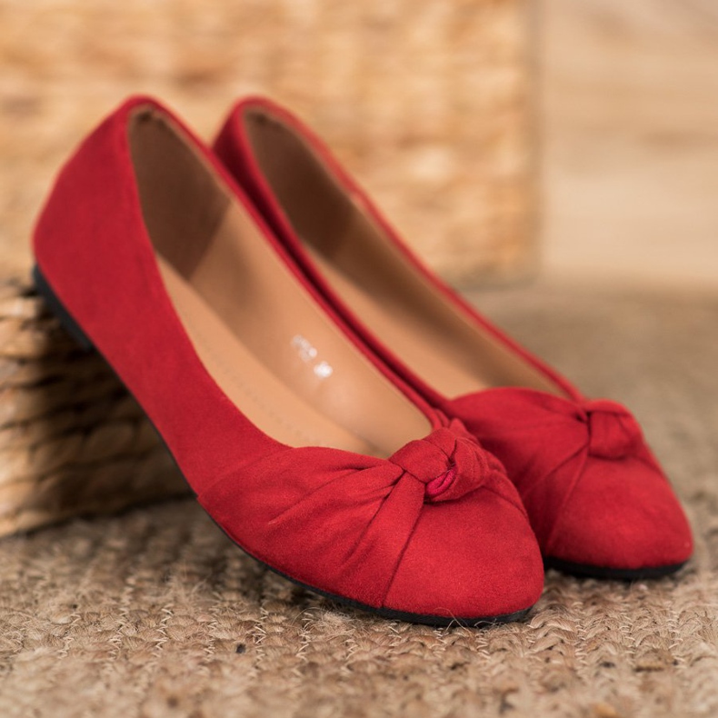 Clowse Bequeme Ballerinas aus Wildleder rot 1