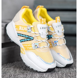 Bona Love Mesh-Sneakers weiß gelb 2