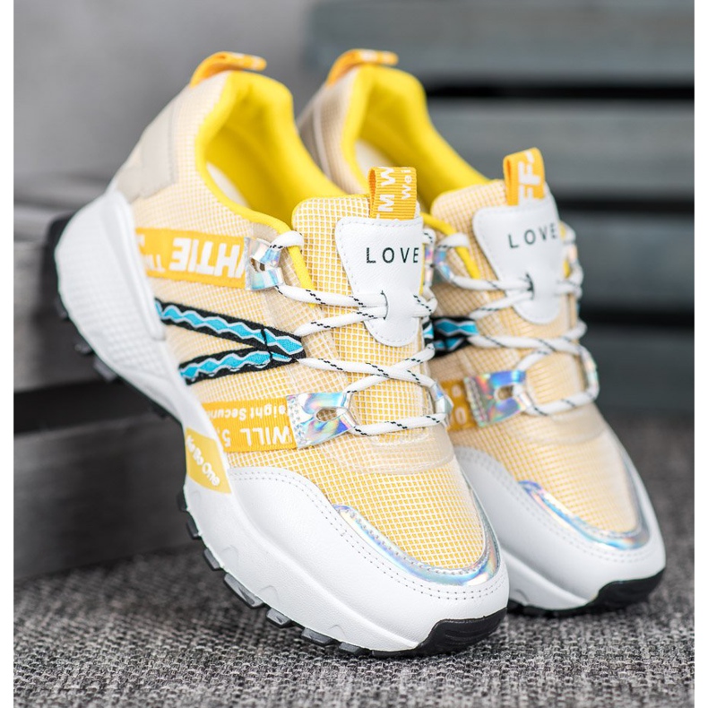 Bona Love Mesh-Sneakers weiß gelb 2