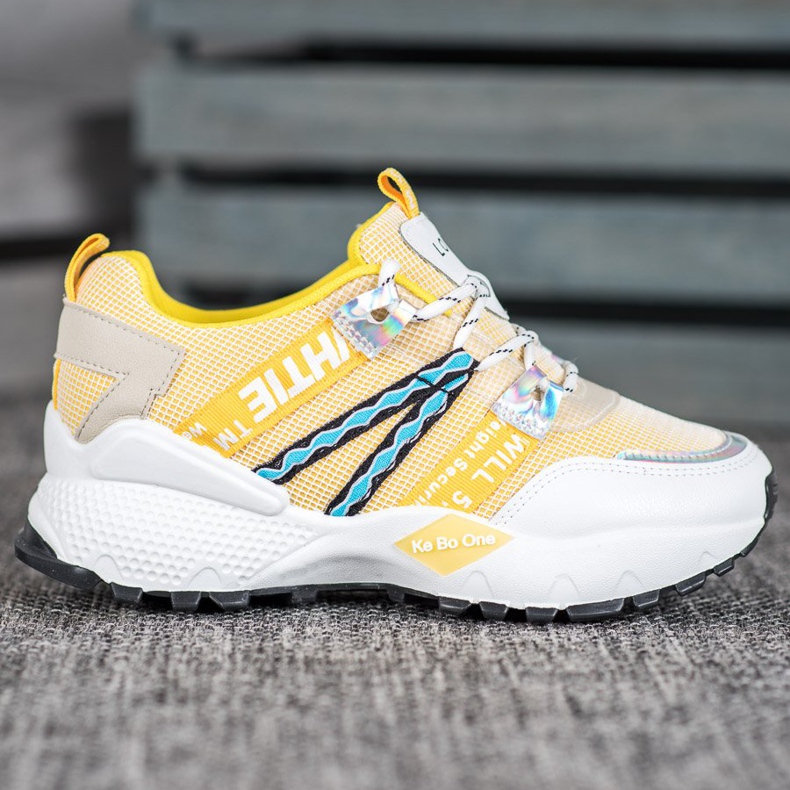 Bona Love Mesh-Sneakers weiß gelb 1