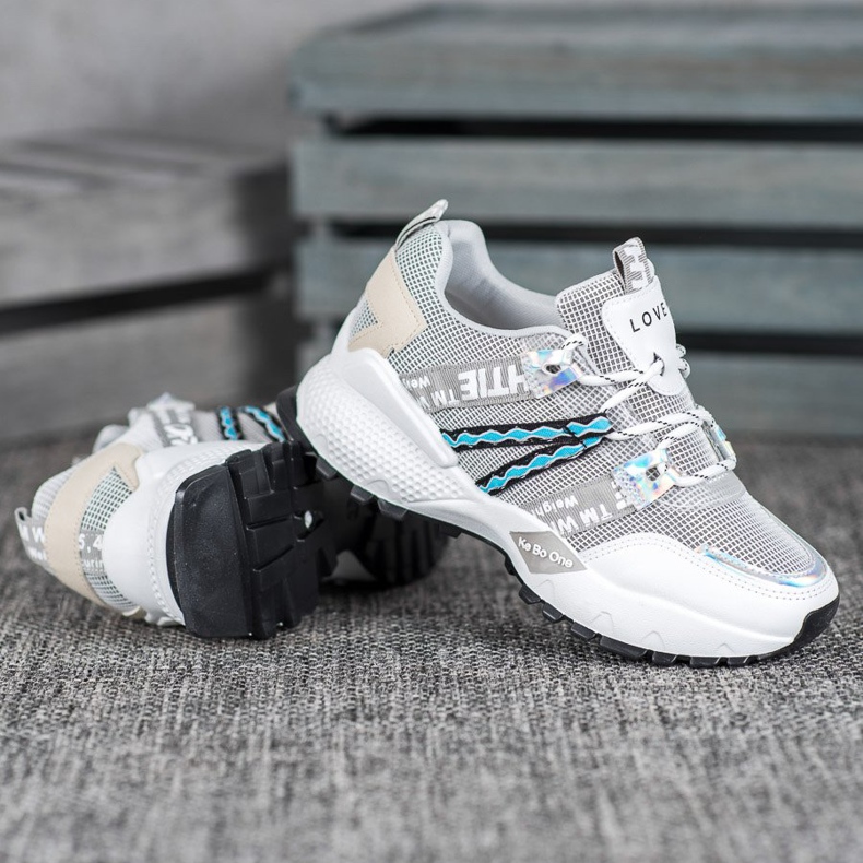 Bona Love Mesh-Sneakers weiß grau 1