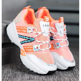 Bona Love Mesh-Sneakers weiß orange 2