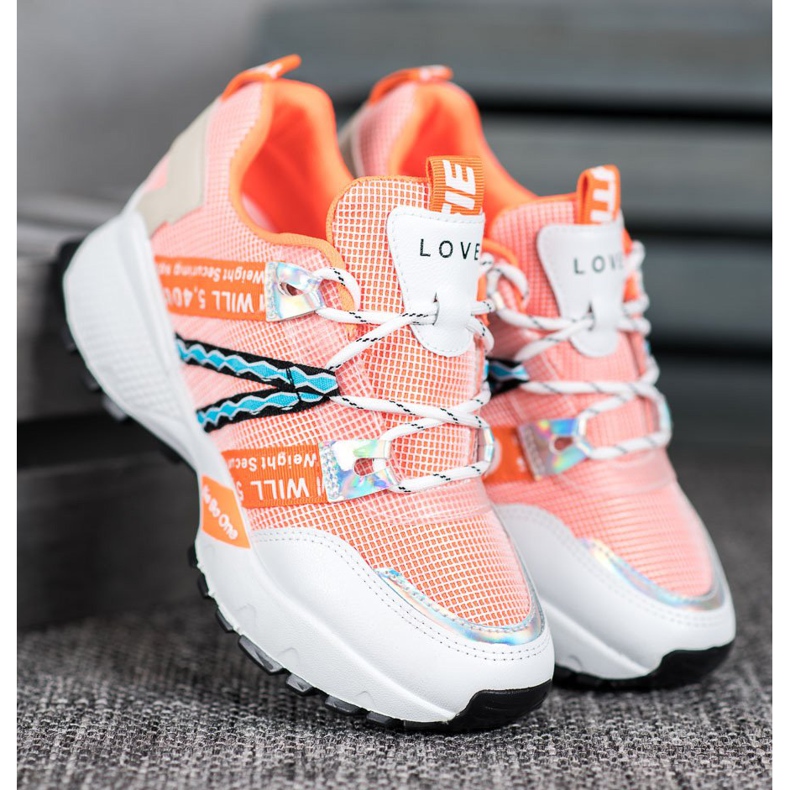 Bona Love Mesh-Sneakers weiß orange 2