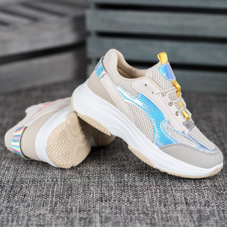 Bona Beige Sneakers mit Mesh weiß grau mehrfarbig 2