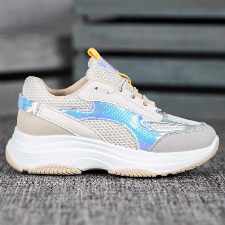 Bona Beige Sneakers mit Mesh weiß grau mehrfarbig 1