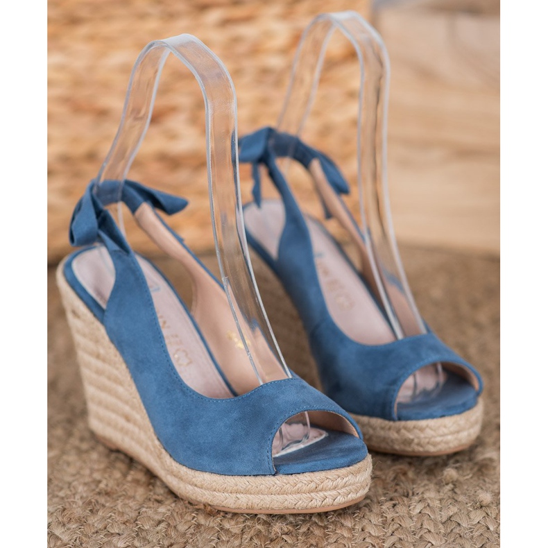 Goodin Gebundene Espadrilles-Sandalen blau 1