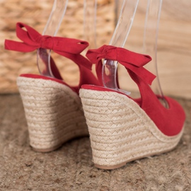 Goodin Gebundene Espadrilles-Sandalen rot 1