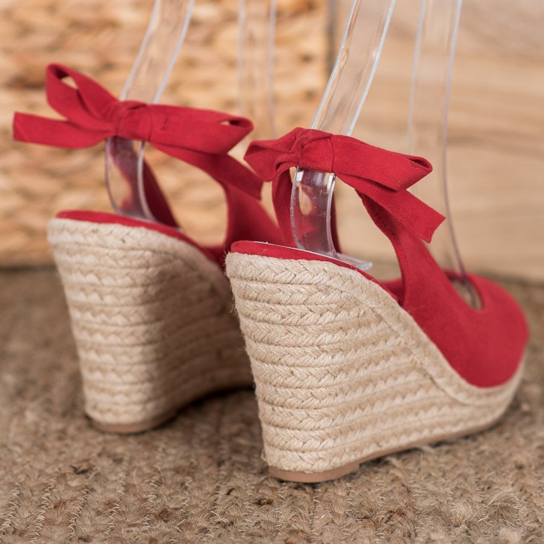 Goodin Gebundene Espadrilles-Sandalen rot 1