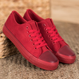 SHELOVET Wildleder Sneakers rot 1
