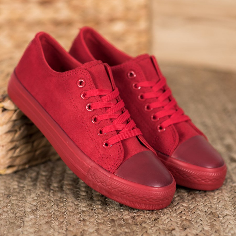 SHELOVET Wildleder Sneakers rot 1