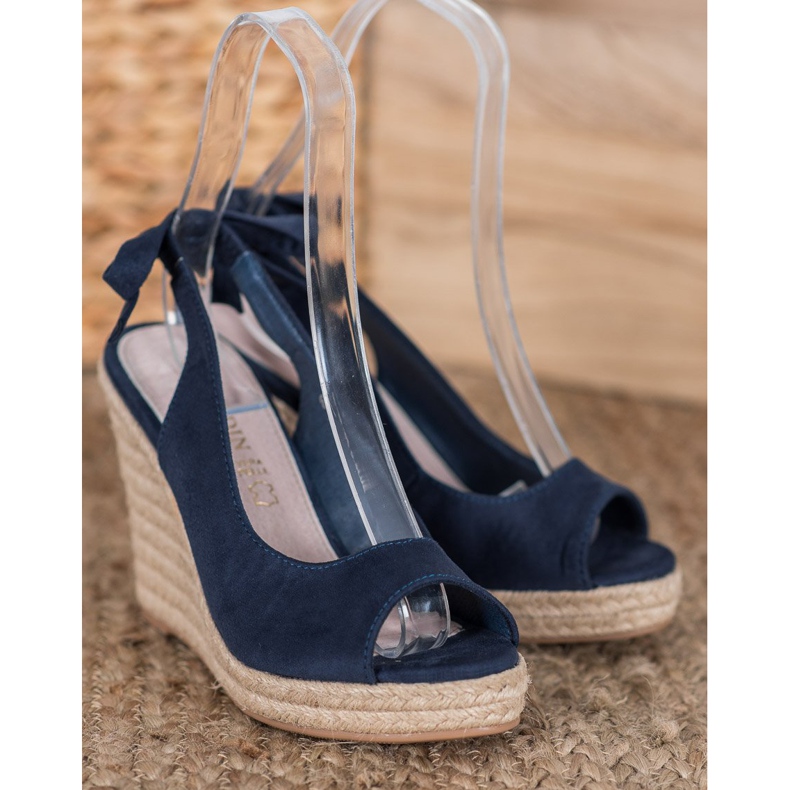 Goodin Gebundene Espadrilles-Sandalen navy blau 1