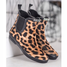 Kylie Gummistiefel aus Wildleder mit Leopardenmuster braun schwarz 1