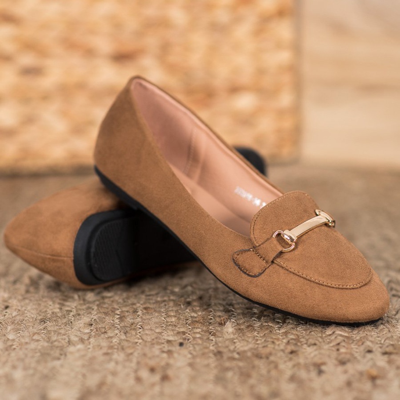 SHELOVET Ballerinas aus Wildleder braun 1