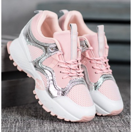 Bona Fashion Sneakers mit Mesh rosa grau 1