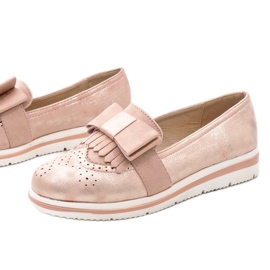 Rosa matte Schuhe auf dem Keil YT-8 1