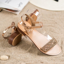 Small Swan Elegante geflochtene Sandalen gelb 1