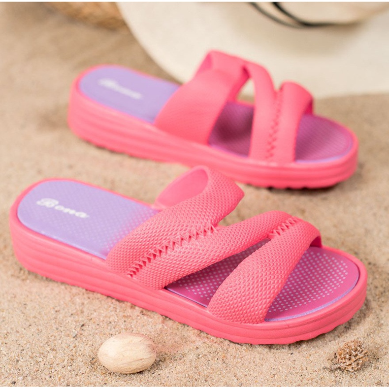 Bona Bequeme rosa Hausschuhe 1