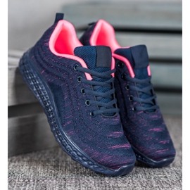 Bona Leichte Textilschuhe marineblau rosa 1