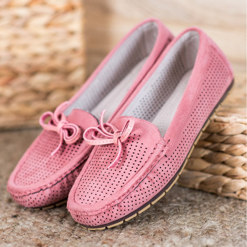 Kylie Bequeme Slipper mit Schleife rosa 1