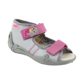 Befado gelbe Kinderschuhe 342P012 rosa grau 2