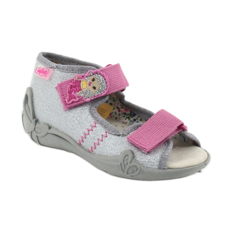 Befado gelbe Kinderschuhe 342P012 rosa grau 2