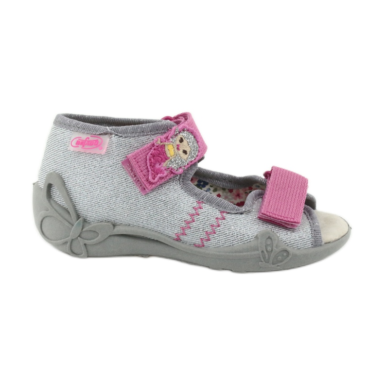 Befado gelbe Kinderschuhe 342P012 rosa grau 1