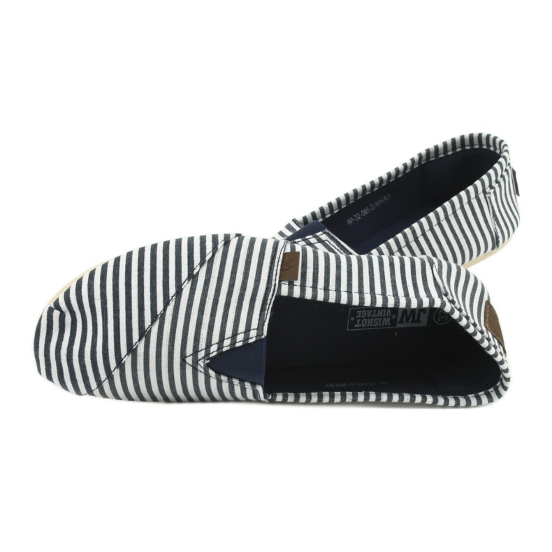 Wishot Bequemer, modischer Streifensneaker 32-065, weiß und blau 5