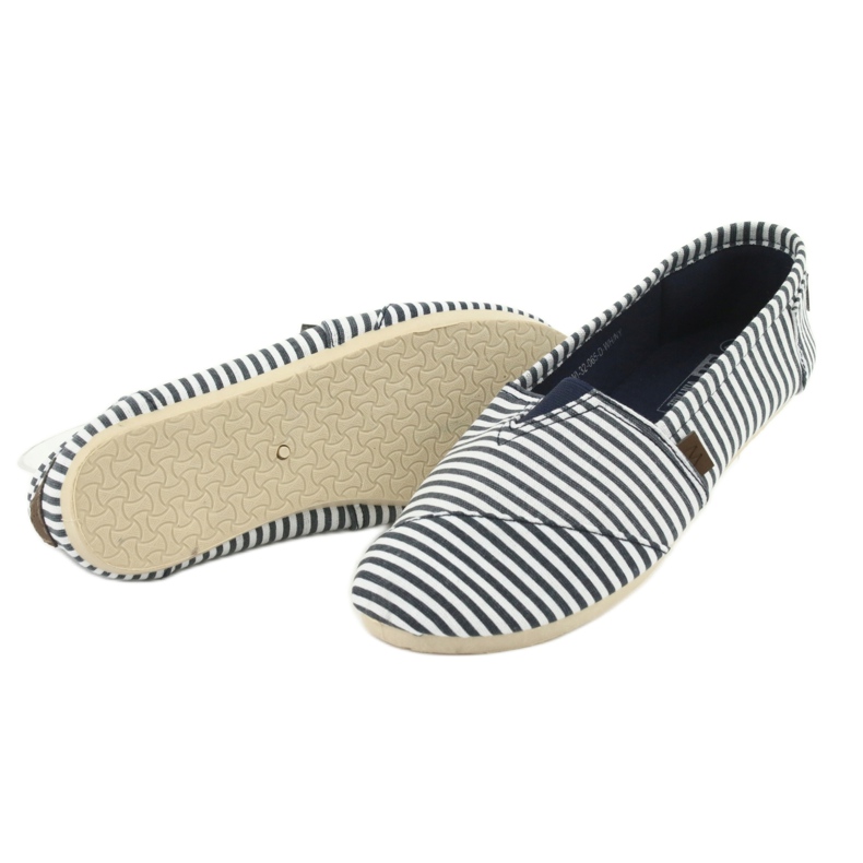 Wishot Bequemer, modischer Streifensneaker 32-065, weiß und blau 4