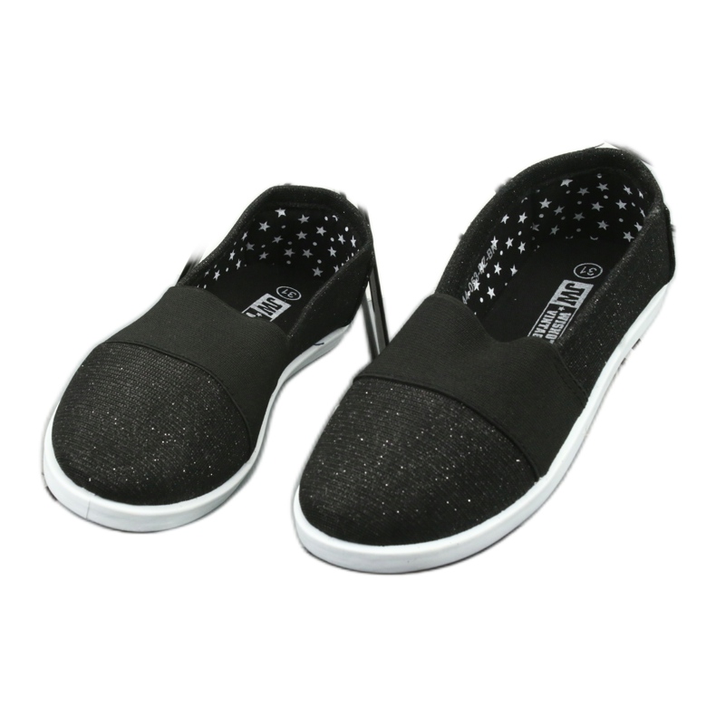 Wishot Glänzende schwarze und schlampige Turnschuhe der Mädchen 44-053 2