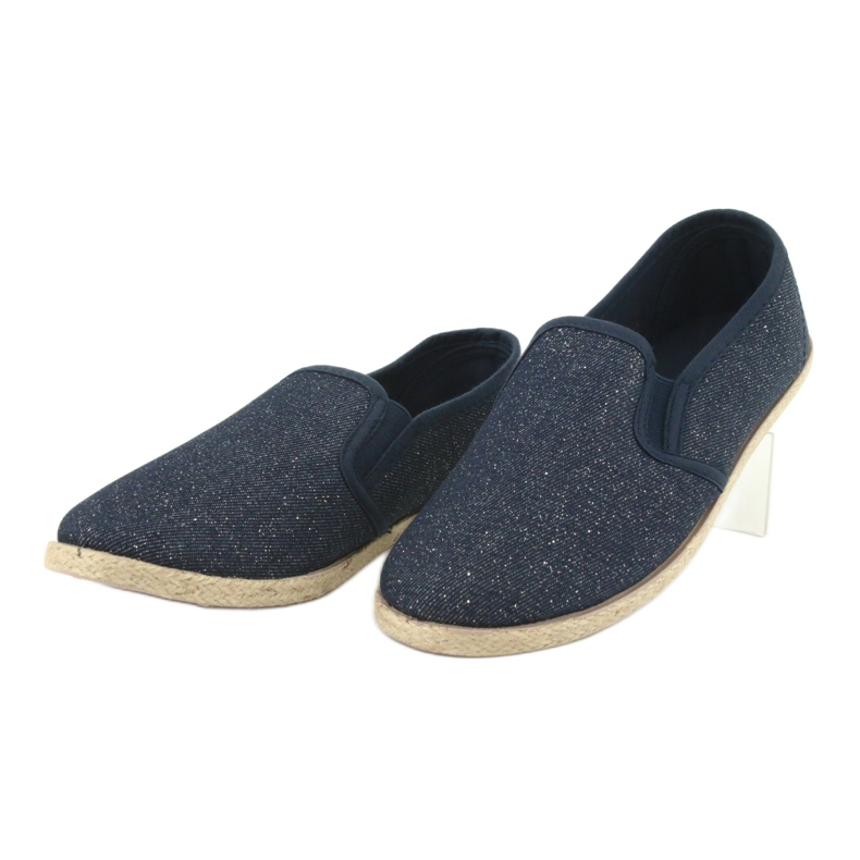 Wishot Damen-Espadrilles mit Glitzer 32-187 Marineblau 3
