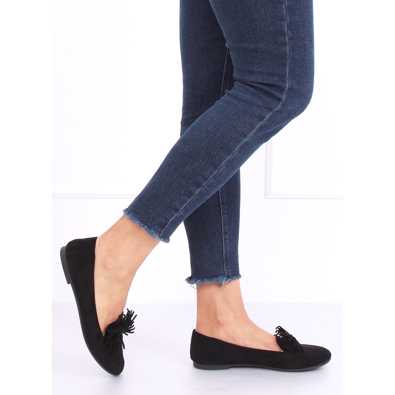 Schwarze Damen-Loafer 99-72A Schwarz 2