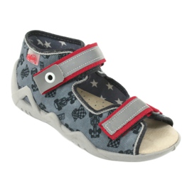 Befado gelbe Kinderschuhe 350P009 rot grau 1