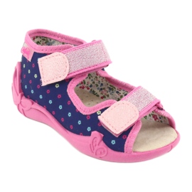 Befado gelb Kinderschuhe 342P007 marineblau blau rosa 1