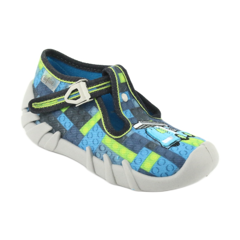 Befado Kinderschuhe 110P368 blau grau grün 1