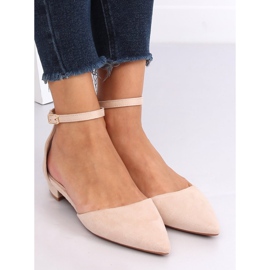 Beige geschnittene Ballerinas MM-795 Beige 2