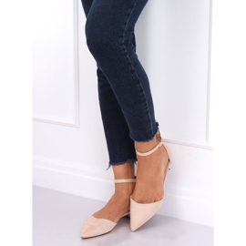 Beige geschnittene Ballerinas MM-795 Beige 1