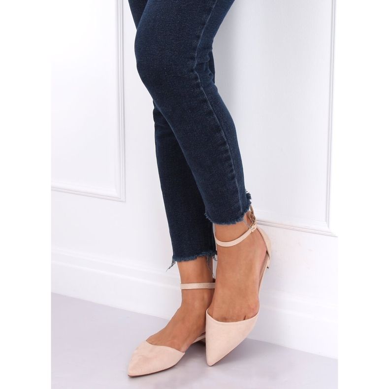 Beige geschnittene Ballerinas MM-795 Beige 1